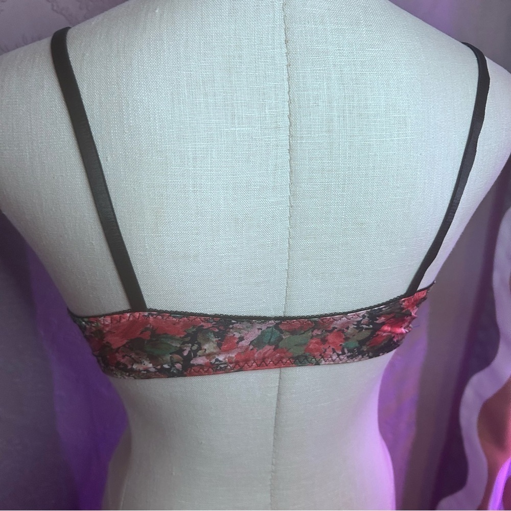 Floral Lace Underwire Bra - Black and Pink Sopre Bra 38C new nwt - Picture 4 of 7